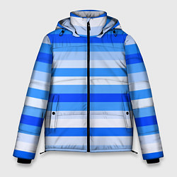 Куртка зимняя мужская Полосатый голубой, цвет: 3D-светло-серый