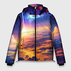 Куртка зимняя мужская Космическая вселенная, цвет: 3D-черный