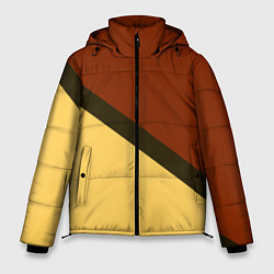 Куртка зимняя мужская Желто-красный диагональ, цвет: 3D-светло-серый