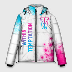 Куртка зимняя мужская Within Temptation neon gradient style: надпись, си, цвет: 3D-черный