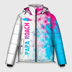 Куртка зимняя мужская Papa Roach neon gradient style: по-вертикали, цвет: 3D-черный