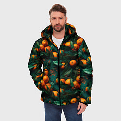 Куртка зимняя мужская Яркие апельсины, цвет: 3D-светло-серый — фото 2