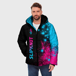 Куртка зимняя мужская Slipknot - neon gradient: по-вертикали, цвет: 3D-черный — фото 2