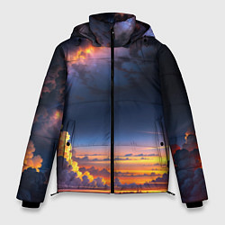 Куртка зимняя мужская Млечный путь и облака на закате, цвет: 3D-светло-серый