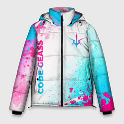 Мужская зимняя куртка Code Geass neon gradient style: надпись, символ