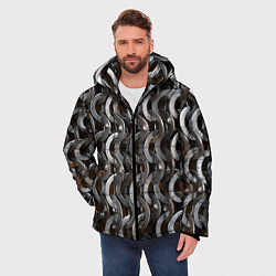 Куртка зимняя мужская Кольчуга с большими кольцами, цвет: 3D-светло-серый — фото 2