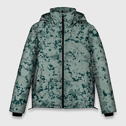 Куртка зимняя мужская Абстракция точечная зелёный, цвет: 3D-светло-серый