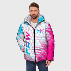 Куртка зимняя мужская FAW neon gradient style: надпись, символ, цвет: 3D-черный — фото 2