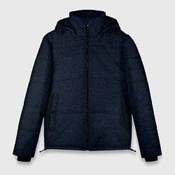 Куртка зимняя мужская Абстракция тёмно-синий ажурный, цвет: 3D-светло-серый