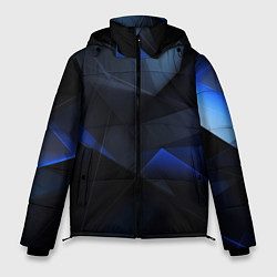 Куртка зимняя мужская Черная и голубая текстура, цвет: 3D-черный