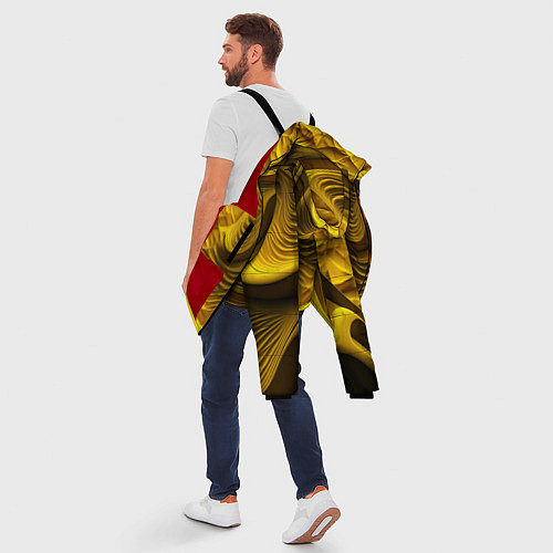Мужская зимняя куртка Объемная желтая текстура / 3D-Красный – фото 5
