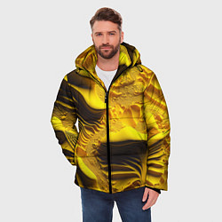 Куртка зимняя мужская Желтая объемная текстура, цвет: 3D-черный — фото 2