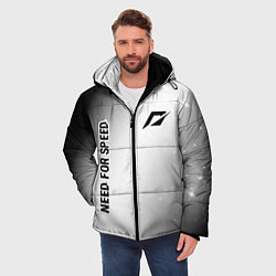 Куртка зимняя мужская Need for Speed glitch на светлом фоне: надпись, си, цвет: 3D-черный — фото 2