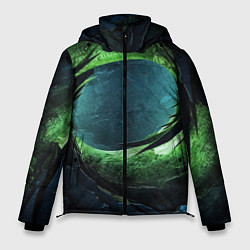 Мужская зимняя куртка Объемная зеленая абстракция