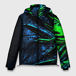 Мужская зимняя куртка Black green abstract