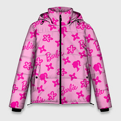 Куртка зимняя мужская Барби паттерн розовый, цвет: 3D-светло-серый