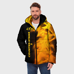 Куртка зимняя мужская Counter-Strike 2 - gold gradient: по-вертикали, цвет: 3D-черный — фото 2