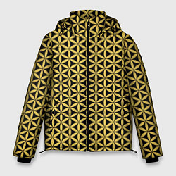 Куртка зимняя мужская Цветок Жизни - Золото, цвет: 3D-черный