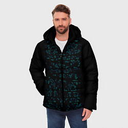 Куртка зимняя мужская Абстракция чёрные узоры, цвет: 3D-черный — фото 2