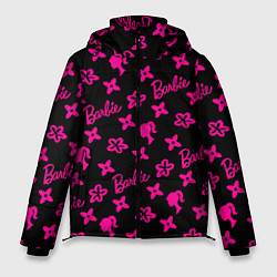 Куртка зимняя мужская Барби паттерн черно-розовый, цвет: 3D-черный