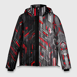 Куртка зимняя мужская Киберпанк стена, цвет: 3D-черный