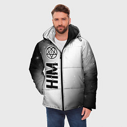 Куртка зимняя мужская HIM glitch на светлом фоне: по-вертикали, цвет: 3D-черный — фото 2