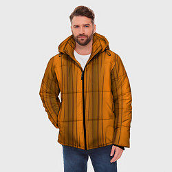 Куртка зимняя мужская Текстура бревна вертикальные, цвет: 3D-светло-серый — фото 2