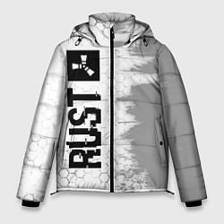 Куртка зимняя мужская Rust glitch на светлом фоне: по-вертикали, цвет: 3D-черный