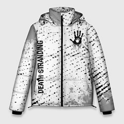 Куртка зимняя мужская Death Stranding glitch на светлом фоне: надпись, с, цвет: 3D-черный