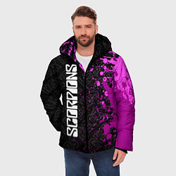 Куртка зимняя мужская Scorpions rock legends: по-вертикали, цвет: 3D-черный — фото 2