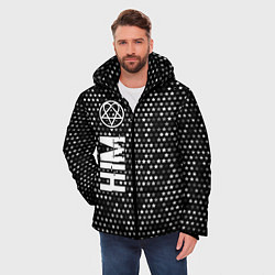 Куртка зимняя мужская HIM glitch на темном фоне: по-вертикали, цвет: 3D-черный — фото 2