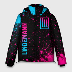 Куртка зимняя мужская Lindemann - neon gradient: надпись, символ, цвет: 3D-черный