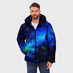Куртка зимняя мужская Живописный космос, цвет: 3D-черный — фото 2