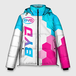 Куртка зимняя мужская BYD neon gradient style: по-вертикали, цвет: 3D-черный