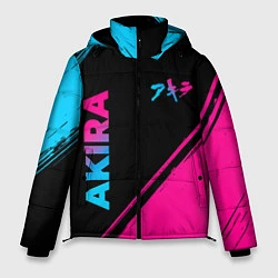 Куртка зимняя мужская Akira - neon gradient: надпись, символ, цвет: 3D-черный