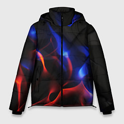 Куртка зимняя мужская Красное и синие свечение от черных плит, цвет: 3D-красный