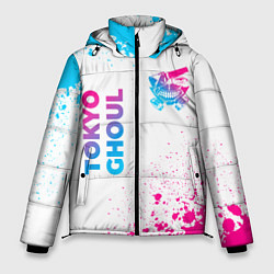 Куртка зимняя мужская Tokyo Ghoul neon gradient style: надпись, символ, цвет: 3D-черный