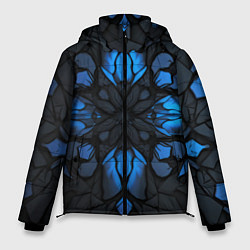 Куртка зимняя мужская Синий абстрактный узор на плитах, цвет: 3D-черный