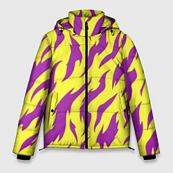 Куртка зимняя мужская Кислотный тигр паттерн, цвет: 3D-черный