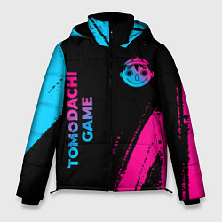 Куртка зимняя мужская Tomodachi Game - neon gradient: надпись, символ, цвет: 3D-черный