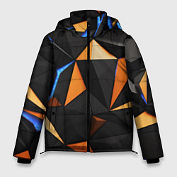 Куртка зимняя мужская Оранжевые и черные элементы, цвет: 3D-красный