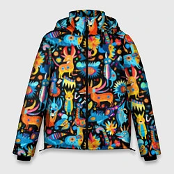Куртка зимняя мужская Космические чудики, цвет: 3D-светло-серый