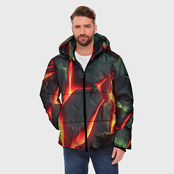 Куртка зимняя мужская Красные плиты с лавой, цвет: 3D-светло-серый — фото 2