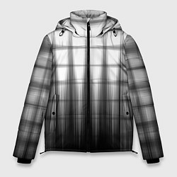 Куртка зимняя мужская Черная градиентная клетка, цвет: 3D-светло-серый