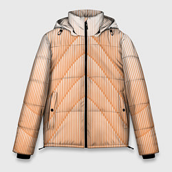 Куртка зимняя мужская Полосатый оранжевый градиент, цвет: 3D-светло-серый