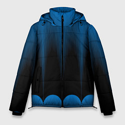 Куртка зимняя мужская Сине-черный градиент в полоску, цвет: 3D-черный