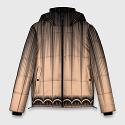 Куртка зимняя мужская Персиковый полосатый градиент, цвет: 3D-черный