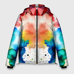 Куртка зимняя мужская Цветная монотипия - поп-арт, цвет: 3D-черный