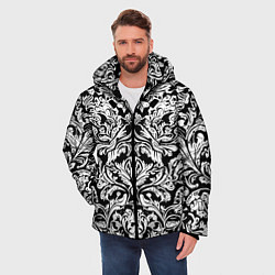 Куртка зимняя мужская Floral pattern - irezumi - neural network, цвет: 3D-светло-серый — фото 2