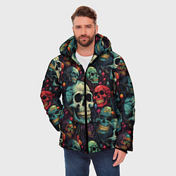 Куртка зимняя мужская Милый skull, цвет: 3D-черный — фото 2